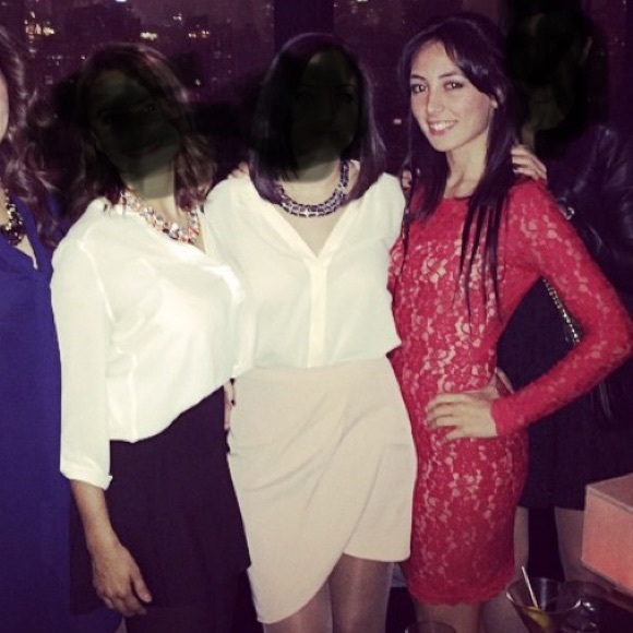 Express Red lace open back dress - Picture 2 of 6